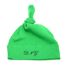 Load image into Gallery viewer, Custom Personalized Monogrammed/Embroidered Top Knot Baby Beanie Hat