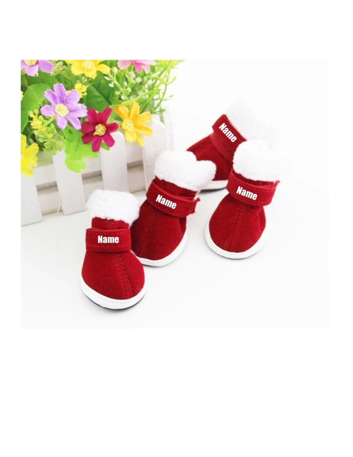 Custom Personalize Design Your Puppy Dog Christmas Shoes Booties Boots DG Custom Graphics