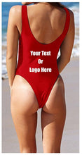 Load image into Gallery viewer, Custom Personalized Designed One Piece Lace Up Bathing Swim Suit