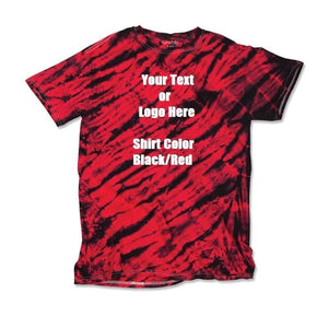 Custom Designed Personalized Tie Dye Tiger Stripe T-shirts DG Custom G Black/Red / L Letter Size (Men's)