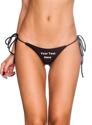 Custom Personalized Designed Women's Sexy Mini Brazilian Bikini String Thong Swimsuit Bottom Crock
