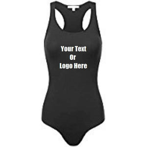 Custom Personalized Designed Womens Basic Solid Soft Stretchy Tank Top Bodysuit