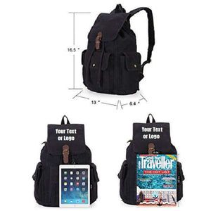 Custom Personalized Canvas Backpack 28 Liter Great For School Or College