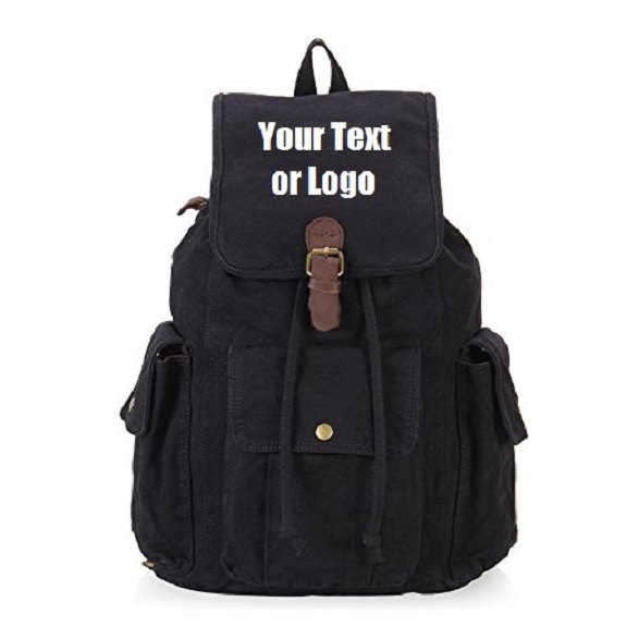 Custom Personalized Canvas Backpack 28 Liter Great For School Or Colle ...