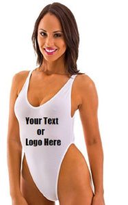 Custom Personalized Designed Sexy Backless Thong One Piece Bathing Swim Suit