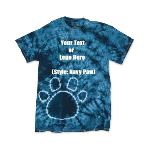 Custom Designed Personalized Tie Dye Paw T-shirts