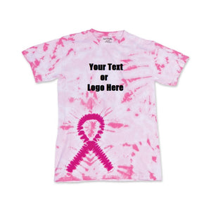 Custom Designed Personalized Tie Dye Breast Cancer Awareness T-shirts