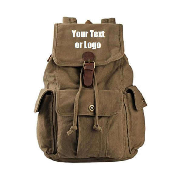 Custom Personalized Canvas Backpack 28 Liter Great For School Or Colle ...