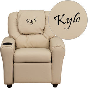 Custom Designed Kids Recliner with Cup Holder and Headrest With Your Personalized Name