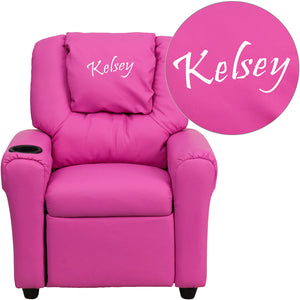 Custom Designed Kids Recliner with Cup Holder and Headrest With Your Personalized Name