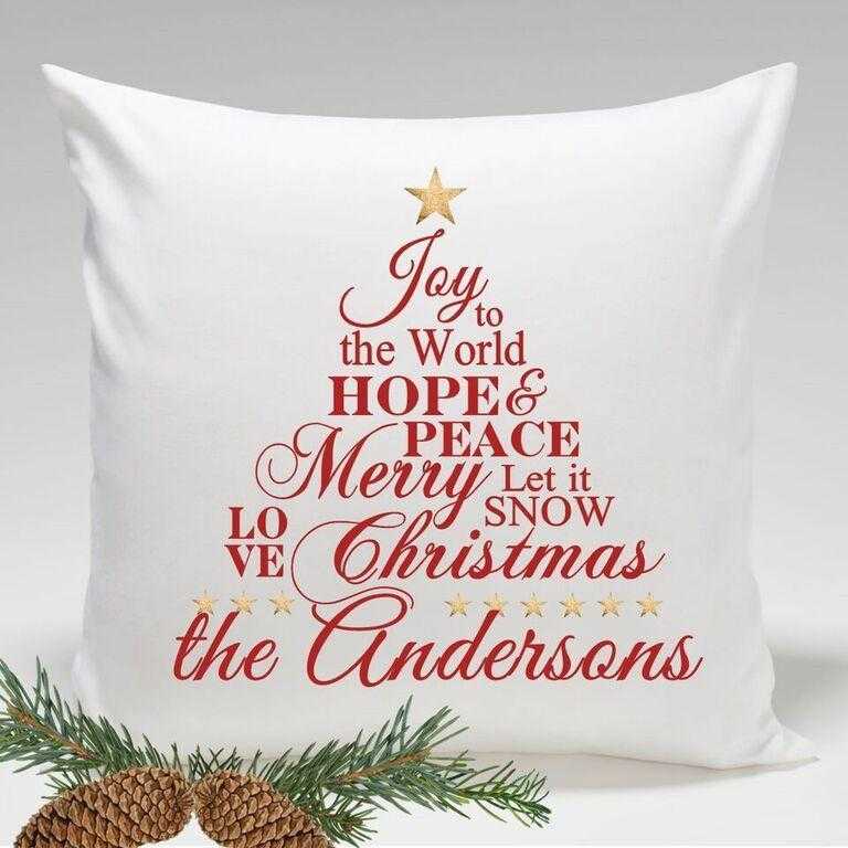 Personalized Holiday Throw Pillows - Joy to the World | JDS