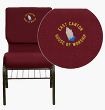 Load image into Gallery viewer, Custom Designed Stacking Church Chair with Personalized Logo and Name