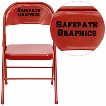 Load image into Gallery viewer, Custom Designed Triple Braced and Double Hinged Folding Chair With Your Personalized Name