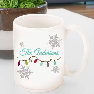 Personalized Holiday Coffee Mug - Lights | JDS